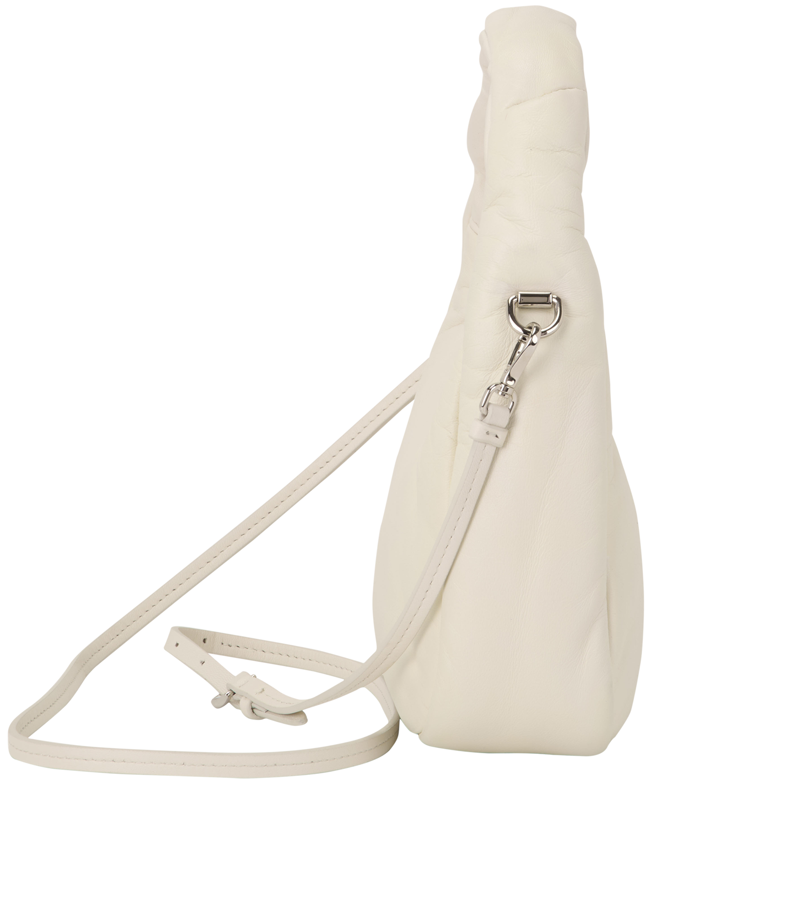 Mini Soft Padded Bag, &pound;750, Handbags, White, Leather, Side view